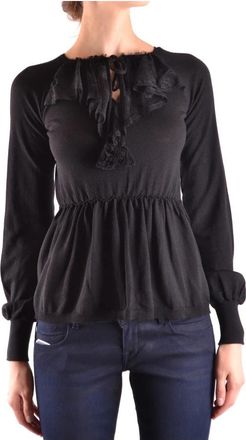 Red Valentino Lange Mouwen Crop Top - Dames - Blouses - Zwart - XS - Overhemden