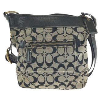 Coach Borsa a spalla in tela con firma in pelle Pre-owned - - Pre-owned - Donna - Beige - ONE SIZE
