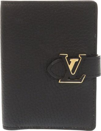 Louis Vuitton Noir Leather Wallet (Bi-Fold) (Pre-Owned)