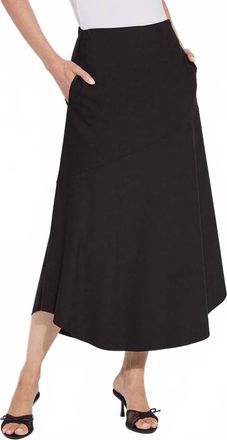 Lyss&eacute; Drapey Ponte A-Line Midi Skirt In Black