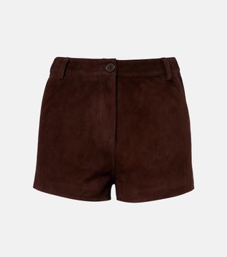 Nour Hammour Leontine suede shorts