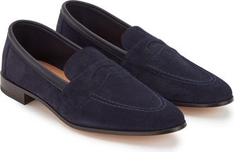 Oliver Brown Penny Loafer - Indigo Suede