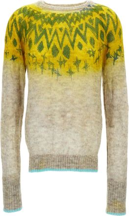 Rohka Gradient Wool Blend Knitwear with Geometric Accents