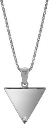 LuvMyJewelry Corinne Sterling Silver 0.01 Ct Diamond Triangle Pendant in 925 Sterling Silver at Nordstrom