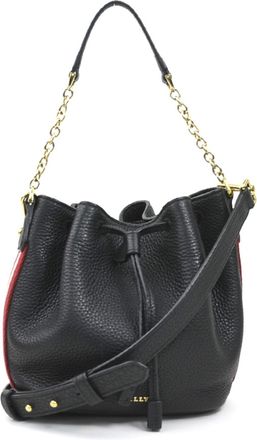 Bally Color Leather Canvas Shoulder Bag (Pre-Owned)