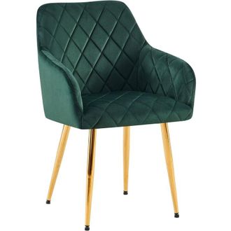 Clp Clp - Silla De Comedor Monett De Terciopelo Verde Metal Oro