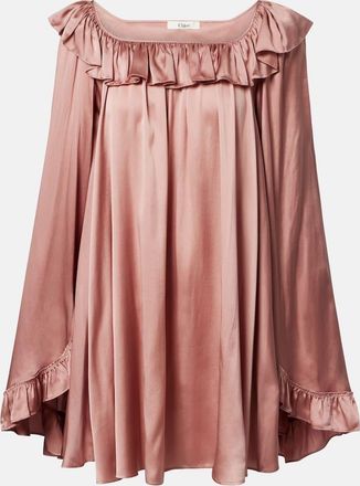 Chlo&eacute; Chlo&eacute; Ruffled silk satin minidress