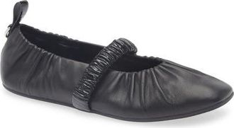 Rag & Bone Spire Ruched Mary Jane Flat in Black at Nordstrom, Size 6.5Us