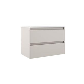 Adema Chaci Badkameronderkast - 80cm - 2 lades - greeploos - binnenlade linnen - mat cotton (beige)