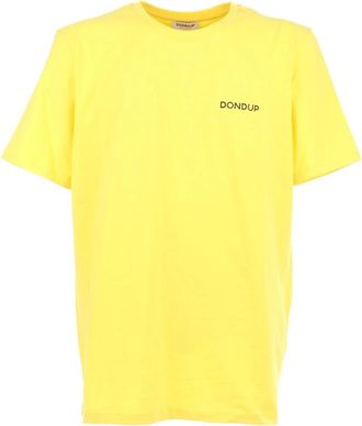 Dondup Regular-fit T-shirt met ronde hals - Heren - T-shirts - Geel - S - Katoen - Tops