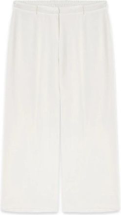 Fiorella Rubino Wijde Pijpenbroek van Soepele Stof - Dames - Wijde Broeken - Wit - XL - Polyester - Broeken