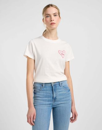 Lee T-Shirt LEE Lee T-Shirt Small Logo Tee, Damen, Gr. XS, beige, Obermaterial: 100% Baumwolle CO., Shirts T-Shirt