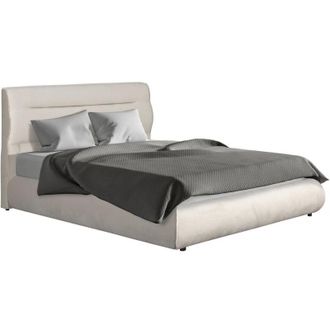 Habitat et Jardin Letto matrimoniale con contenitore in velluto Chamonix - 160 x 200 cm - Beige