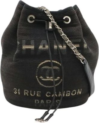 Chanel Pre-owned Vintage Canvas Shoulder Bag - Dames - Vintage Tas - Zwart - ONE Size - Leer - Vintage