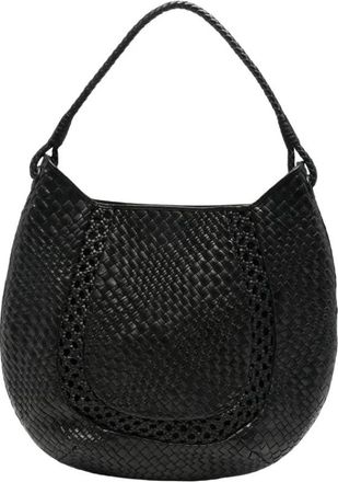 Ibeliv Lamia Woven Leather Shoulder Bag - Dames - Schoudertassen - Zwart - ONE Size - Leer - Tassen