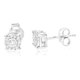Vir Jewels 1/4 cttw Lab Grown Diamond Composite Earrings in Sterling Silver With Push Backs For Women