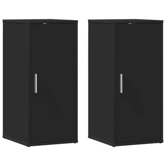 Berkfield Home Shoe Cabinets 2 pcs Black 32x35x70 cm Engineered Wood | Size: 32 x 35 x 70 cm