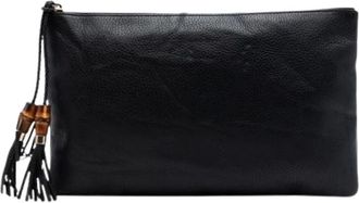 Gucci Pre-owned Clutches, female, Black, Size: ONE SIZE Pre-owned Leather Clutch