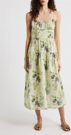 D&ocirc;en Benoit Floral Print Sleeveless Maxi Dress in Floraison De Mures at Nordstrom, Size Xx-Large