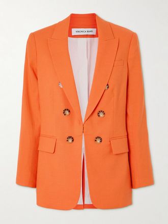 Veronica Beard Blazer In Misto Lino Con Bottoni Decorativi Bexley Dickey - Arancione