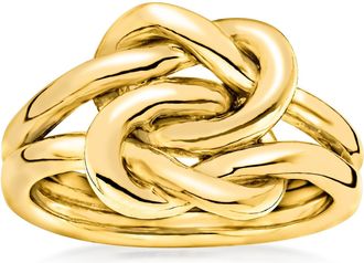 Ross-Simons Italian 18kt Gold Over Sterling Double Love Knot Ring