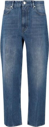 Closed High-Waisted Straight-Leg Denim Jeans With Worn-In Finish