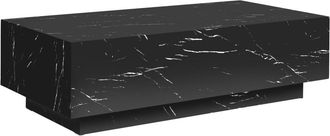 TecTake Mesa de centro, MDF aspecto marmol, carga 45 kg, 120x60x35 cm, negro