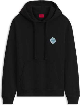 HUGO BOSS Graphic-print cotton hoodie in a relaxed fit
