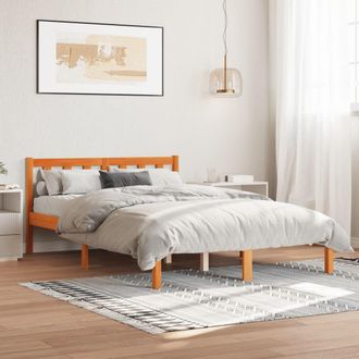 Berkfield Home Bed Frame without Mattress Wax Brown 140x200 cm Solid Wood Pine