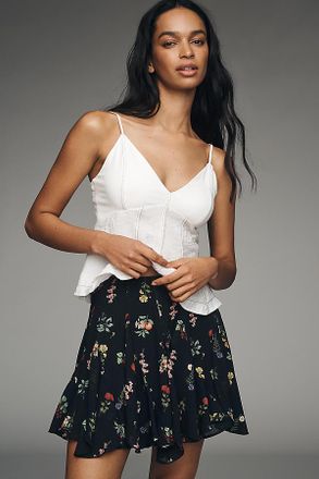 Avec Les Filles Ruffle Mini Skirt