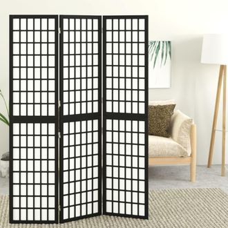 vidaXL Biombo Plegable Con 3 Paneles Estilo Japon&eacute;s Negro 120x170 Cm Vidaxl
