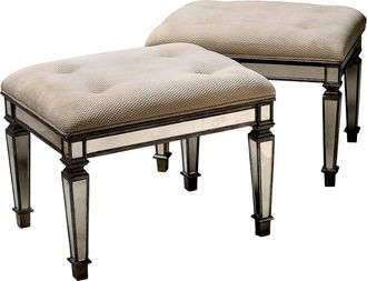 Butler Specialty Company Butler Specialty Celeste Mirror & Mahogany Mirrored Vanity Seat