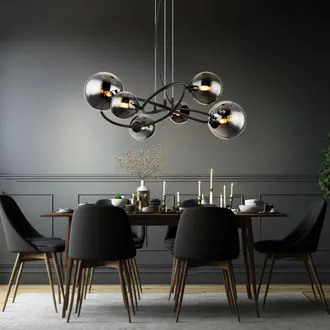 Globo Lighting Lampada A Sospensione - Riha - Nero - Vetro Metallo Vetro - Globo