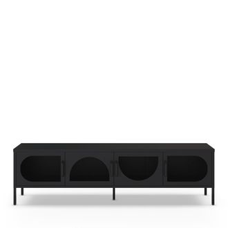 DRAWER Mueble de TV 4 puertas de metal L180cm - Negro