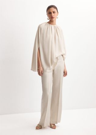 Mango Blusa collo increspato grigio chiaro/pastello - Donna - XS-S - MANGO