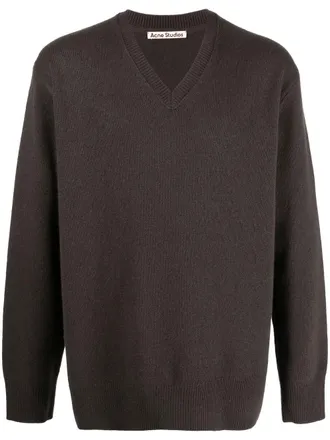 Acne Studios V-neck knitted jumper - men - Cashmere/Wool - M - Brown