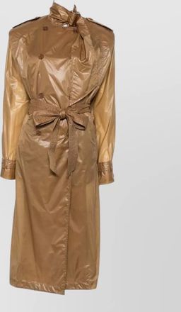 Saint Laurent long belted trench coat buttoned cuffs