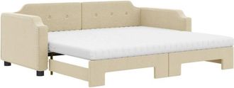 vidaXL Vidaxl - Sof&aacute; Cama Nido Con Colch&oacute;n Tela Crema 80x200 Cm