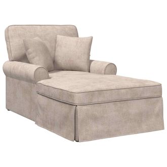 vidaXL Chaise Lounge Con Falda Con Coj&iacute;n Beige 157 X 91 X 91 Cm Ares Vidaxl