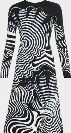 Mary Katrantzou Reeve Abstract-Print Crepe Midi Dress