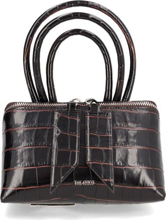 The Attico Mini Friday Crocodile Embossed Shoulder Bag