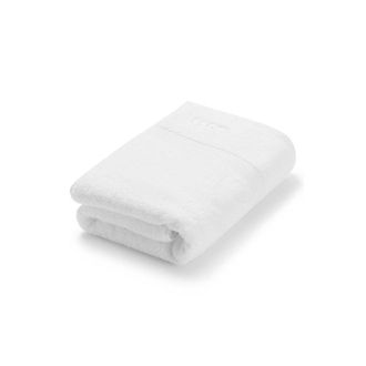 BOSS White cotton bath towel with embroidered logo