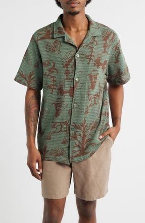 OAS Poplan Camp Shirt in Green at Nordstrom Rack, Size Xx-Large