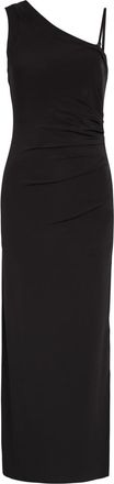 Max Mara One-shoulder Gathered Stretch-jersey Midi Dress - Black - S (UK8-10 / S)