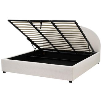 Beliani Cama Con Almacenaje De Poli&eacute;ster Beige 180 X 200 Cm Otomana Vaucluse