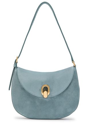 Savette Tondo Small Suede Shoulder bag - Denim - One Size