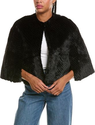 Stella + Lorenzo Faux Fur Short Cape Jacket