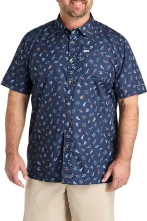 Columbia Big & Tall PFG Super Slack Tecas Sport Shirt in Navy at Nordstrom, Size Xx-Large