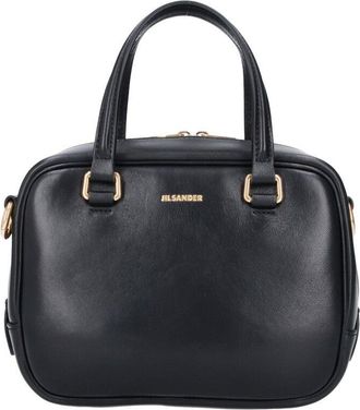 Jil Sander Black Leather Mini Vision Tote Bag