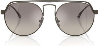 Ferrari 55mm Oval Sunglasses in Dark Gunmetal Matte/silver at Nordstrom